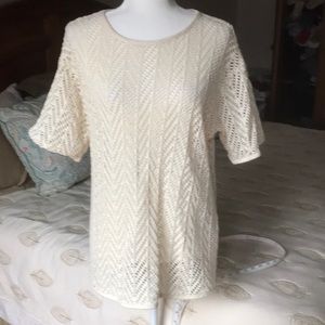 Vintage Biacci Open  Weave Textured Top Size Large